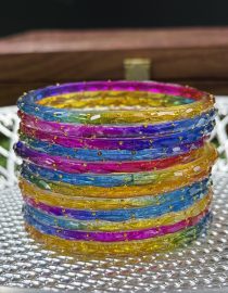 dark rainbow rain drop bangles