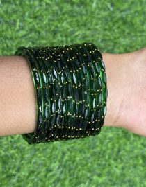 dark green rain drop bangles